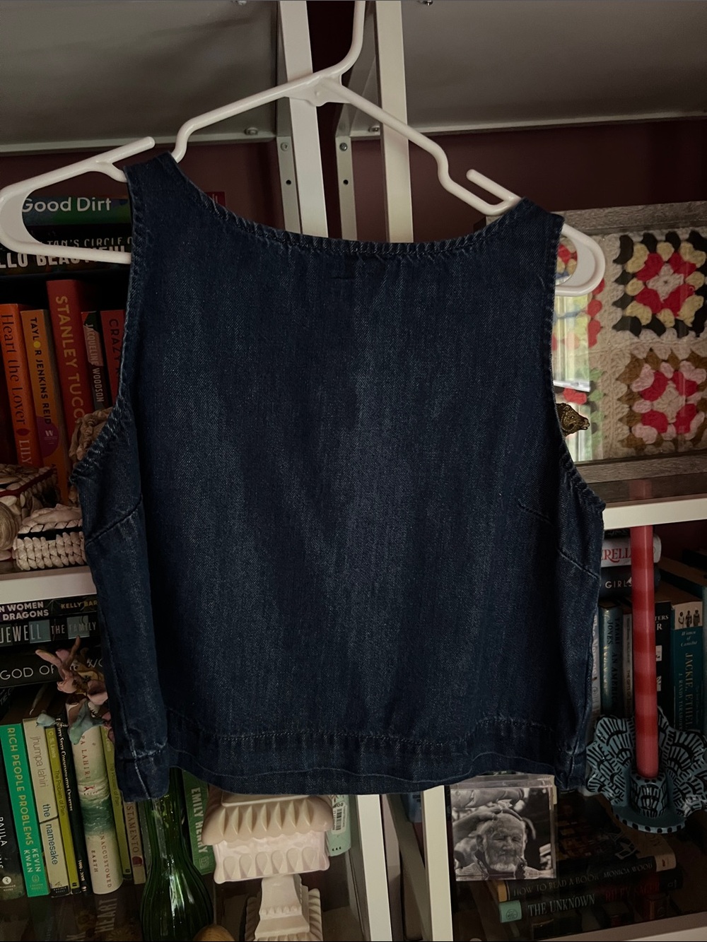 Cropped Denim Tank Top